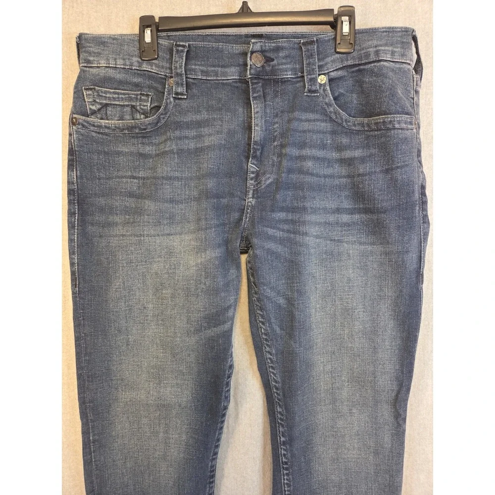 True Religion Jeans Men's 36x34 Rocco Relaxed Skinny Stretch No Flap Whiskers‎